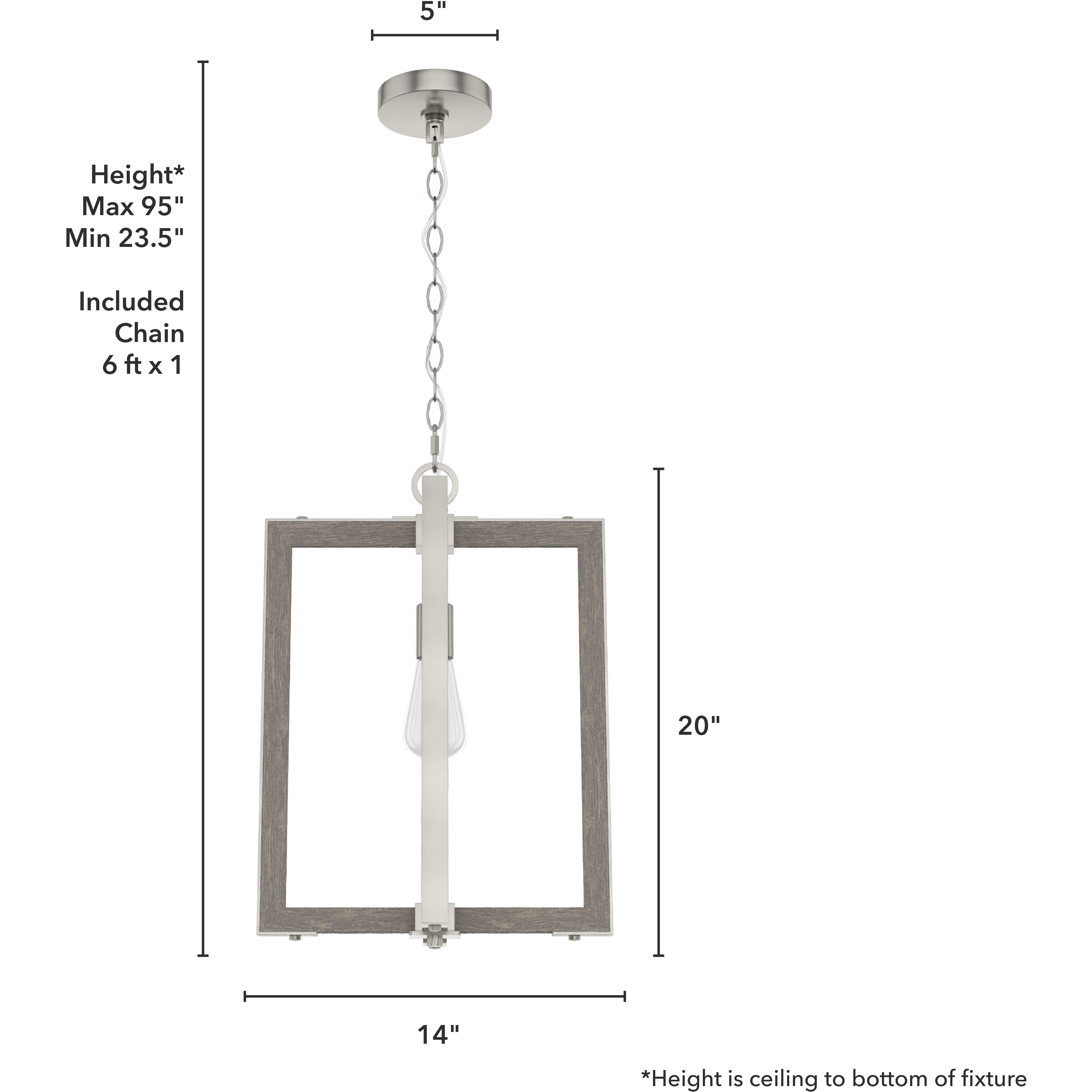 Woodburn 1 Light 14 inch Brushed Nickel Pendant Ceiling Light