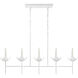 Julie Neill Illana 5 Light 50.5 inch Plaster White Linear Chandelier Ceiling Light in (None), Large