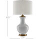 Lilou 31.5 inch 150 watt White and Antique Brass Table Lamp Portable Light