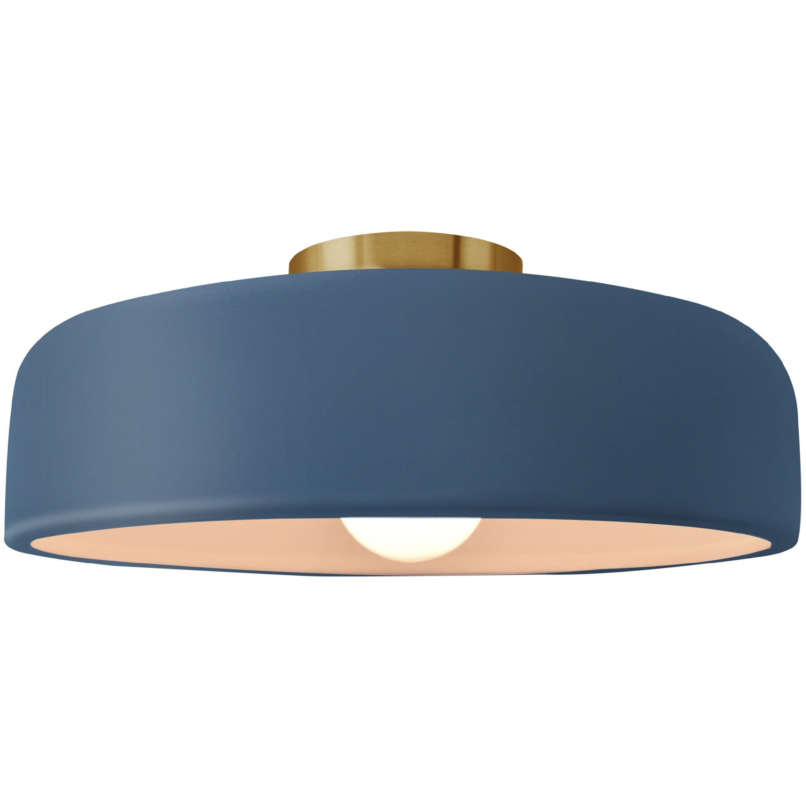 Radiance Collection - Spire LED 13 inch Midnight Sky and Matte White and Brushed Brass Semi-Flush Ceiling Light in Dedicated LED, Midnight Sky/Matte White, 13W x 6H, Form+Finish+Function