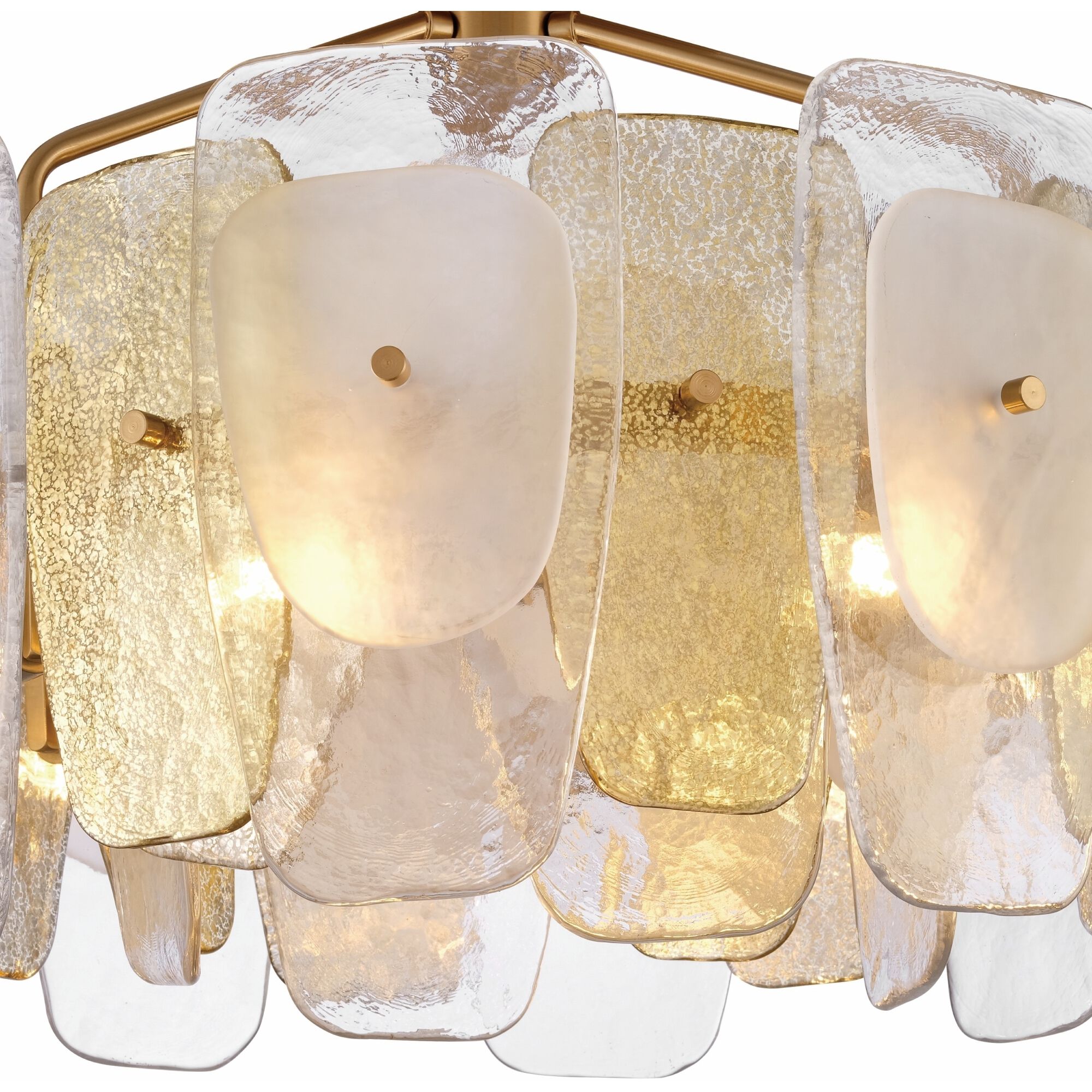 Strata 6 Light 23.75 inch Lacquered Gold Semi Flush Ceiling Light