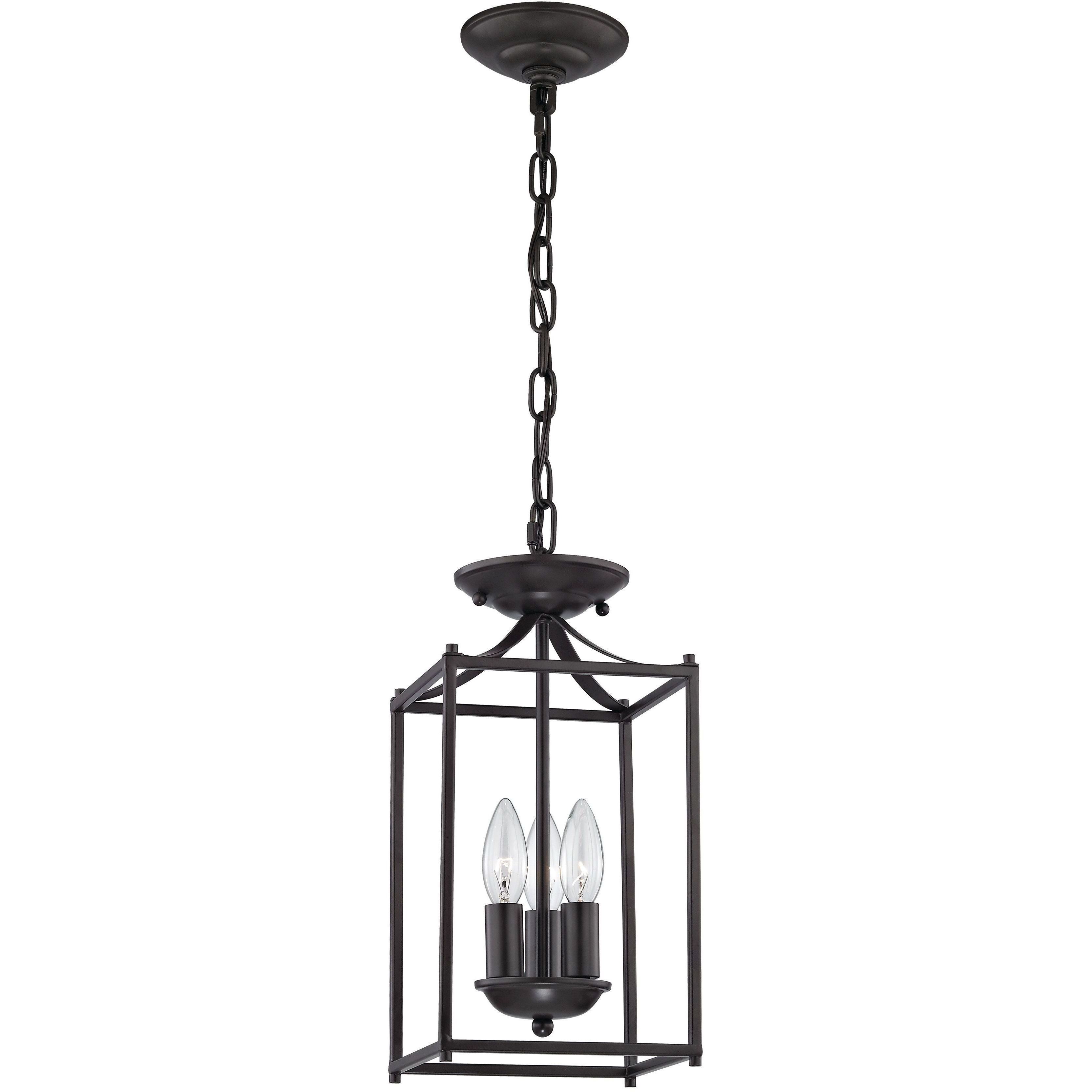 Foyer 3 Light 7 inch Oil Rubbed Bronze Chandelier Ceiling Light