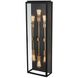 Ashland 6 Light 38 inch Matte Black with Sanded Gold Outdoor Wall Sconce