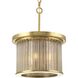 Point Dume&trade; Sequit Point 3 Light 14 inch Brushed Brass Semi-Flush Convertible Ceiling Light, Design Series