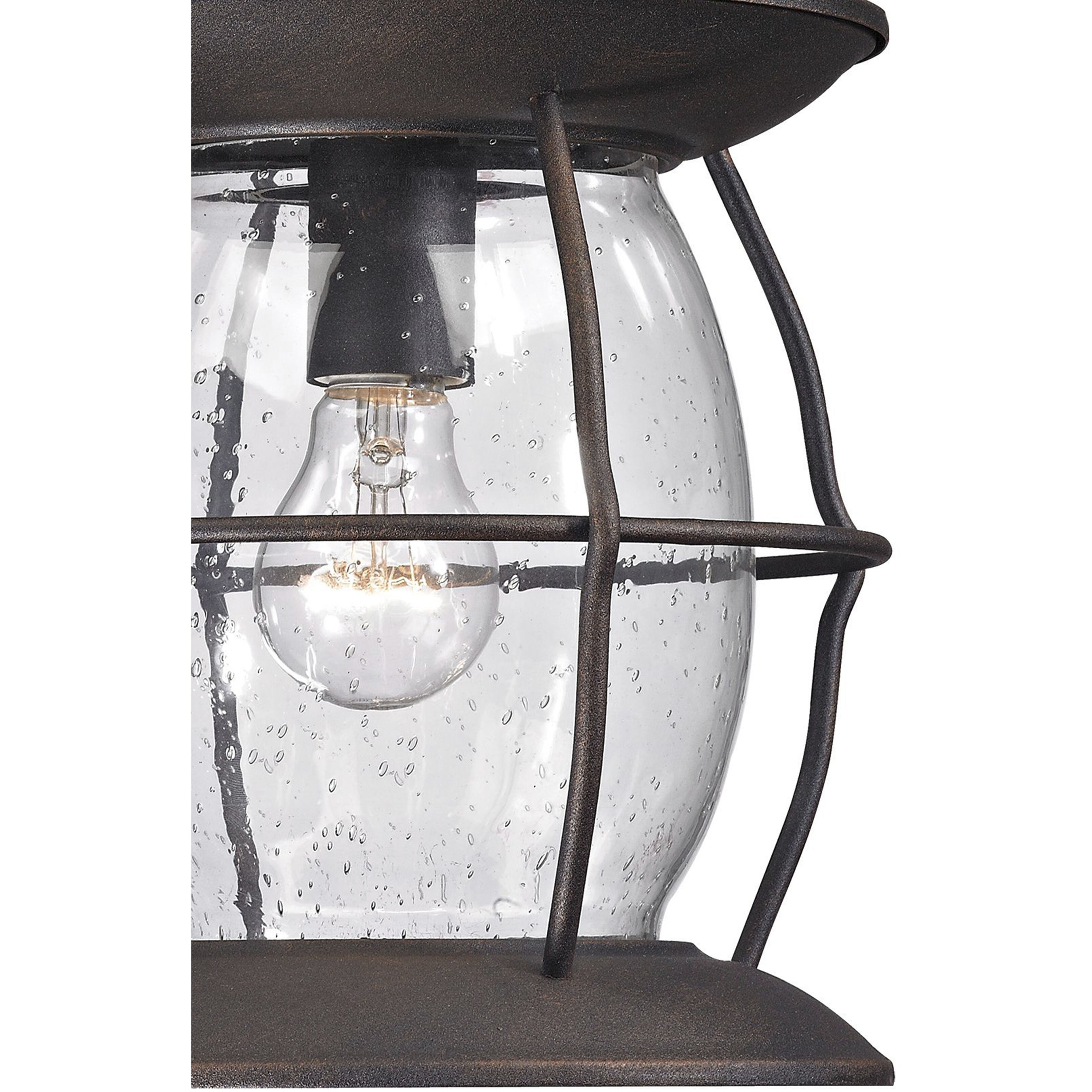 Village Lantern 1 Light 8 inch Weathered Charcoal Outdoor Pendant