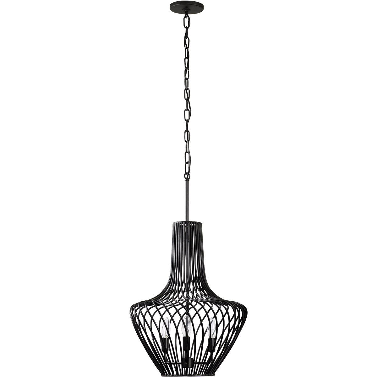 Elsa 3 Light 16 inch Black Pendant Ceiling Light