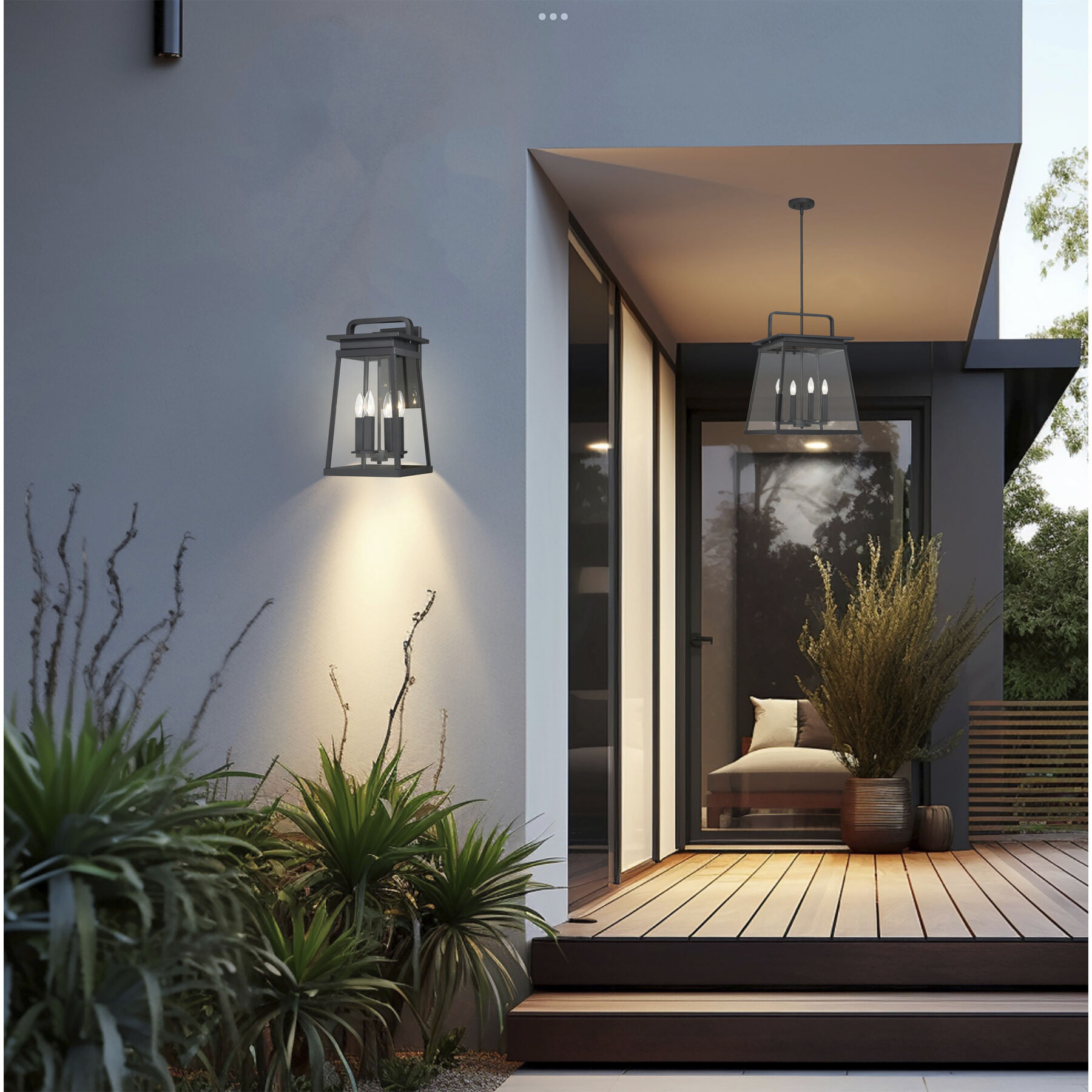 Great Outdoors Isla Vista 4 Light 30 inch Coal Outdoor Wall Mount