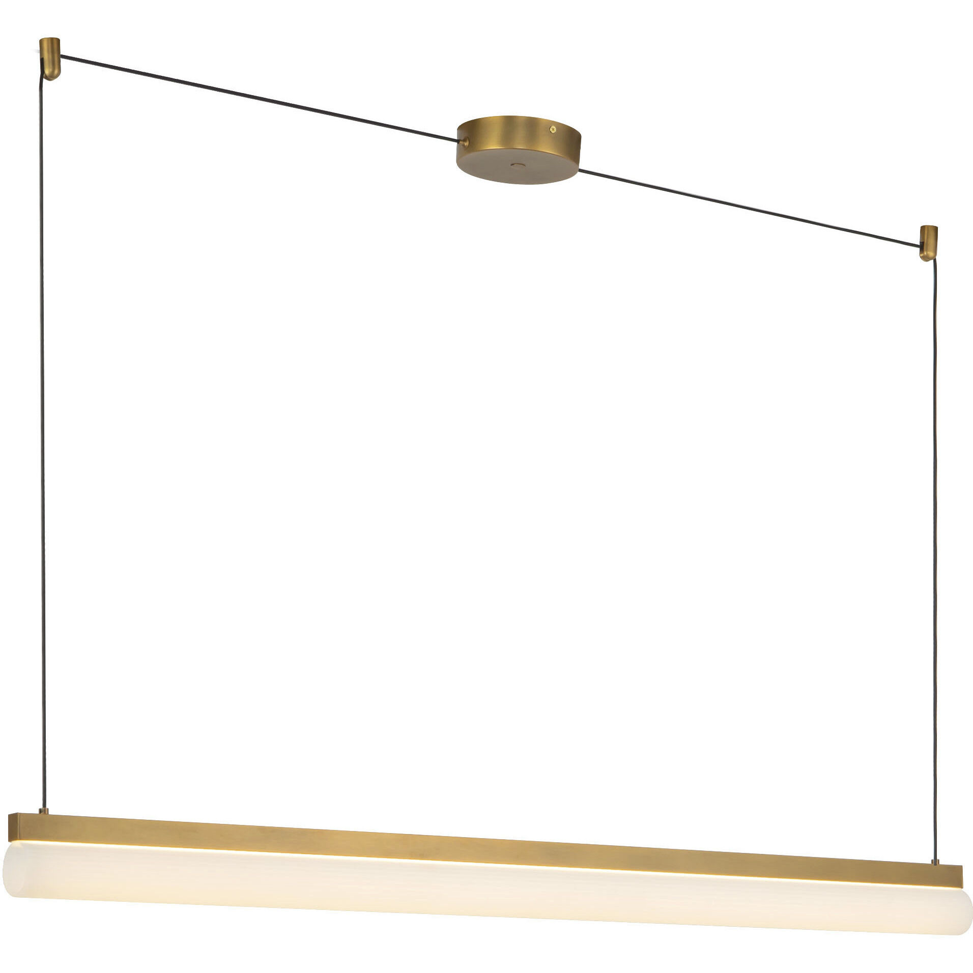 Nio 45.25 inch Vintage Brass Linear Pendant Ceiling Light