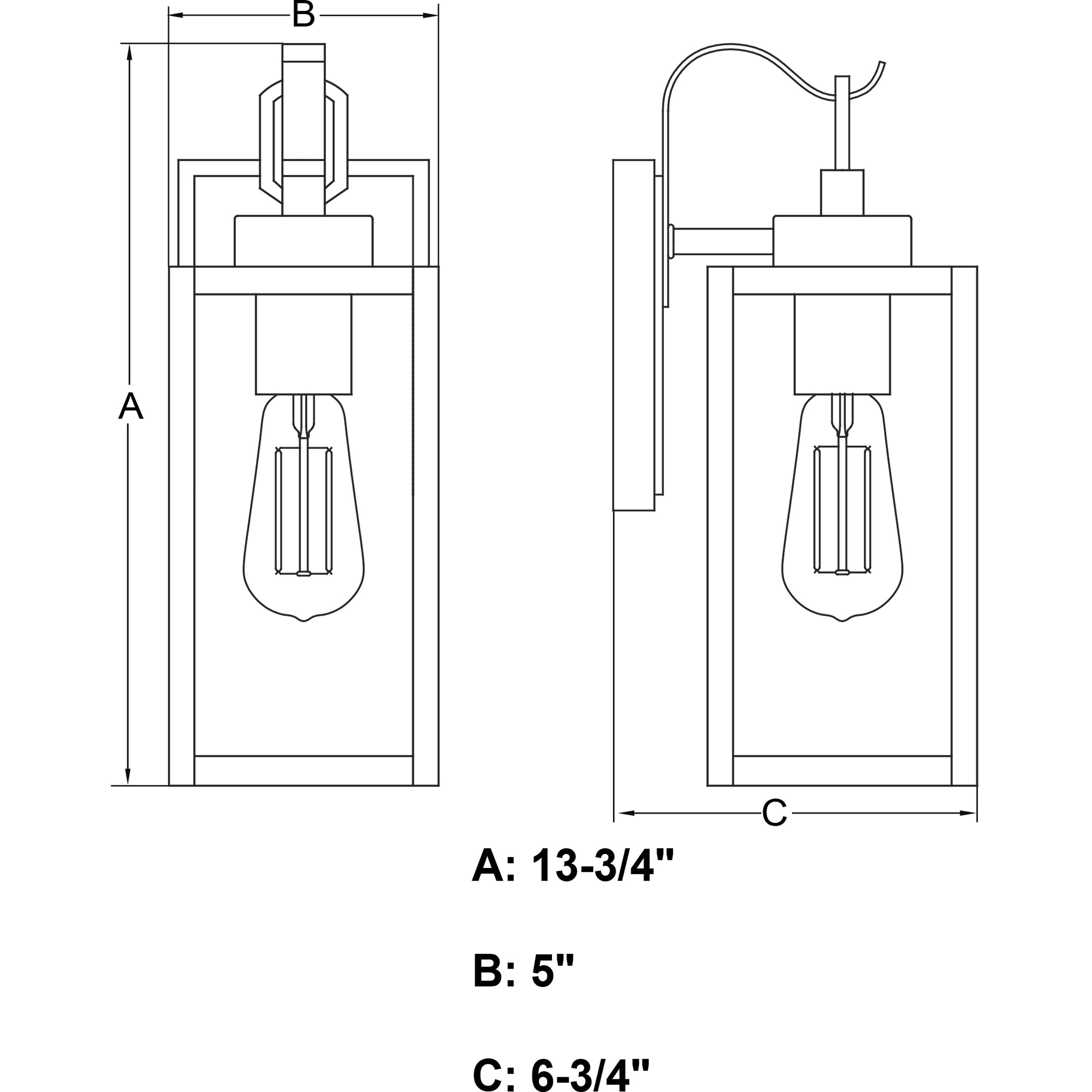 Clinton 1 Light 13.75 inch Matte Black Outdoor Wall