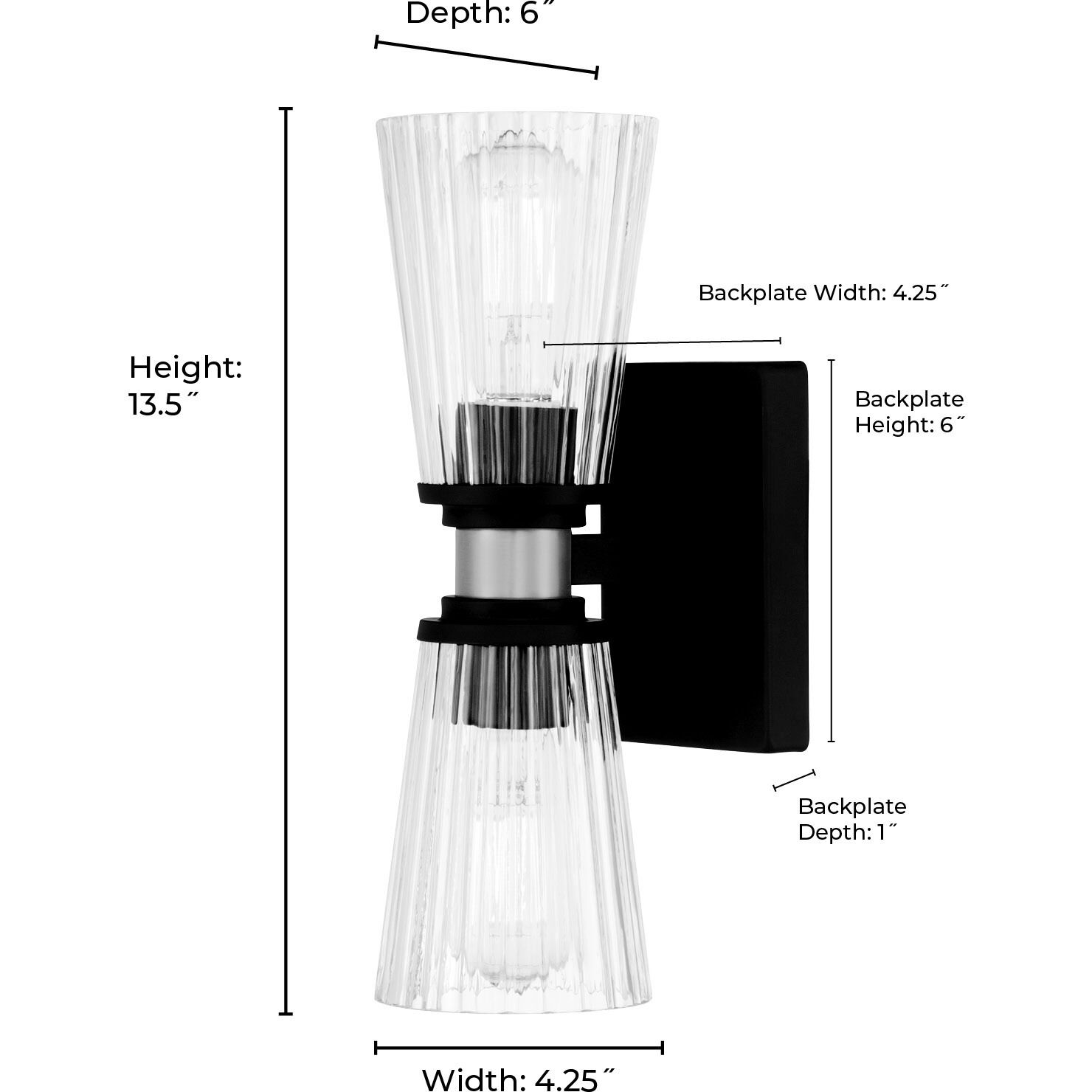 Lustria 2 Light 4.25 inch Matte Black and Vintage Brass Wall Sconce Wall Light