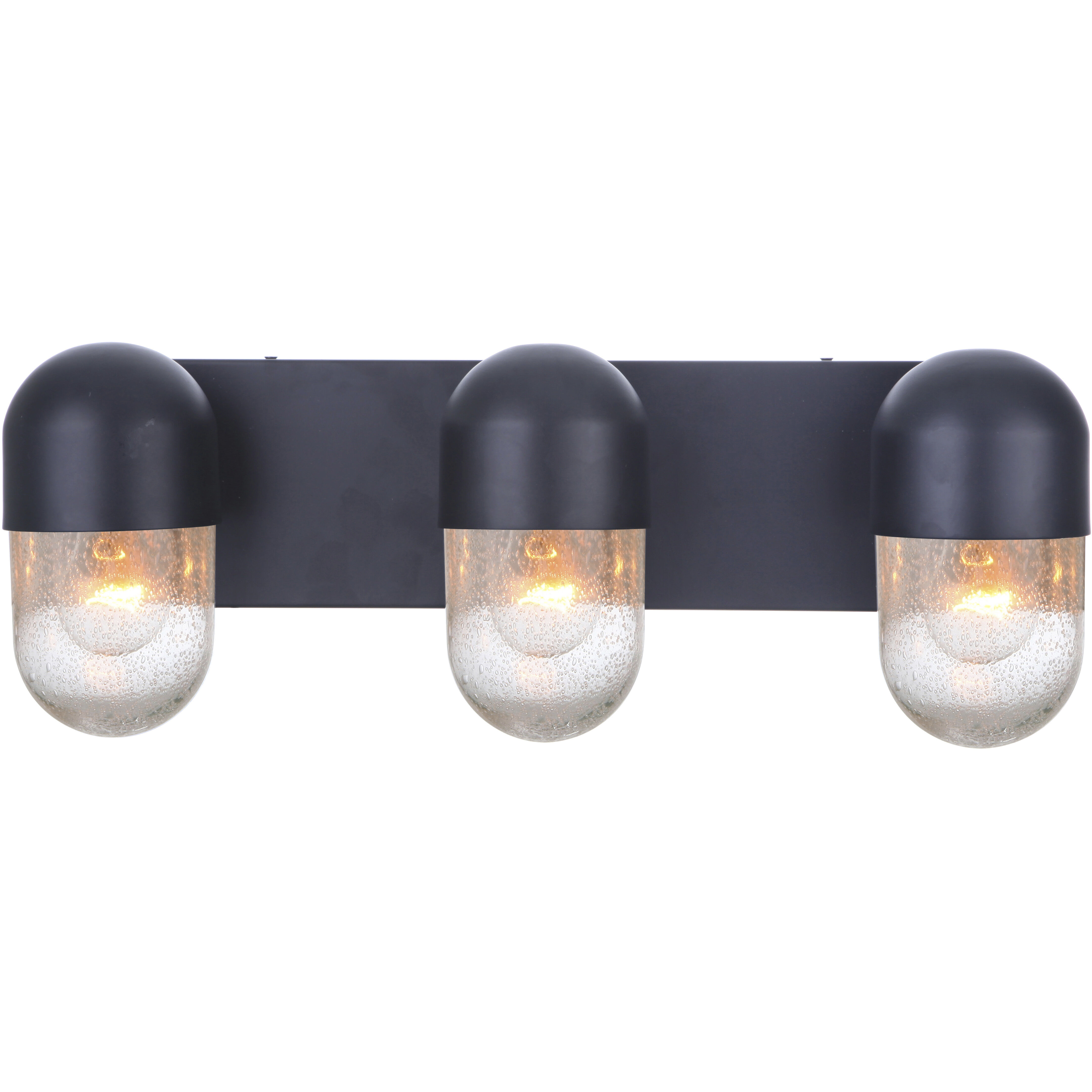 Pill 3 Light 22.5 inch Flat Black Vanity Light Wall Light