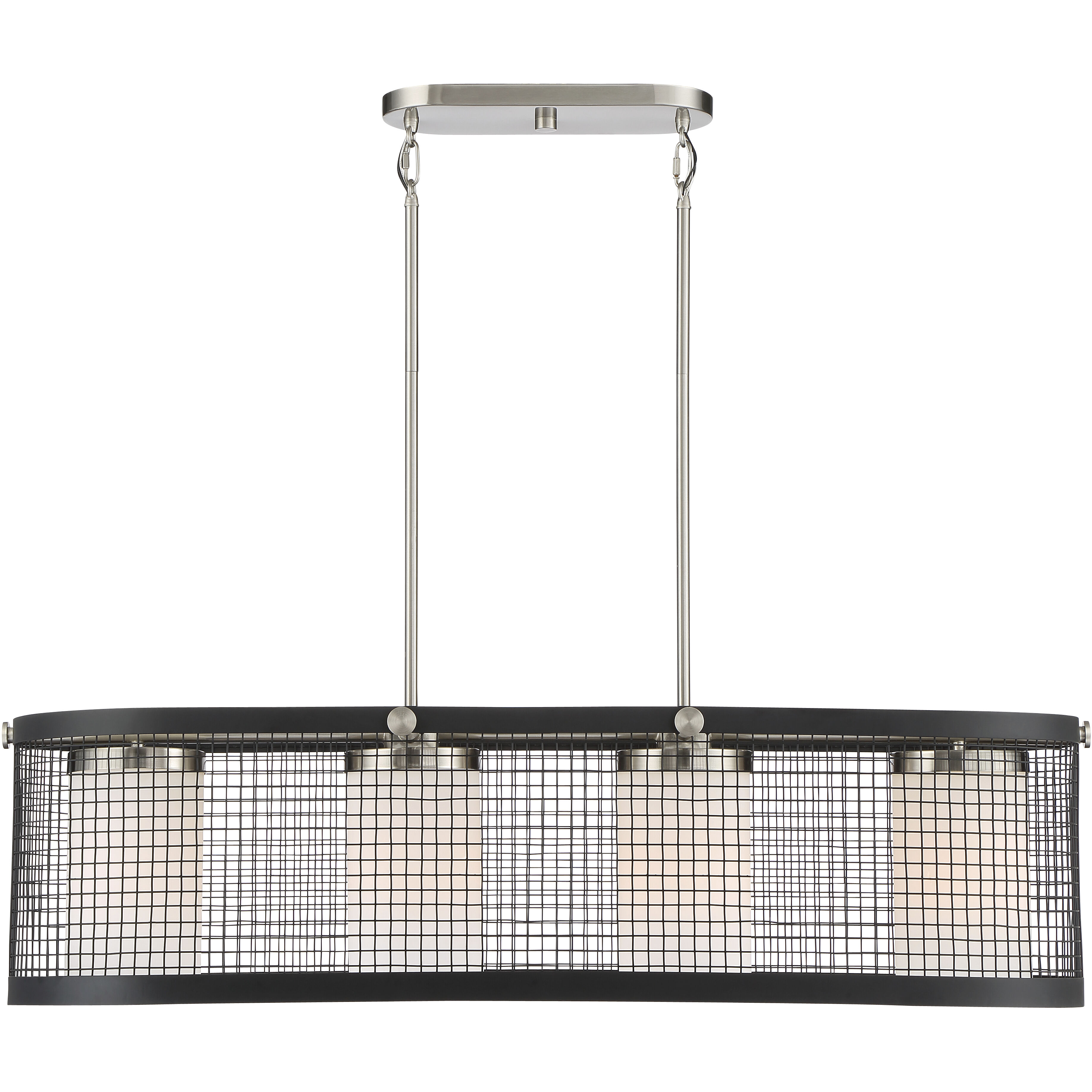 Pratt 4 Light 38.75 inch Black and Brushed Nickel Accents Island Pendant Ceiling Light