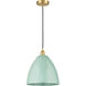 Edison Plymouth Dome LED 12 inch Brushed Satin Nickel Mini Pendant Ceiling Light