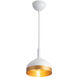 Dash LED 8 inch White and Gold Pendant Ceiling Light