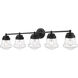 Vaughn 5 Light 40.75 inch Matte Black Vanity Wall Light