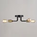 Rhine LED 15.75 inch Matte Black and Natural Brass Semi-Flush Mount Ceiling Light