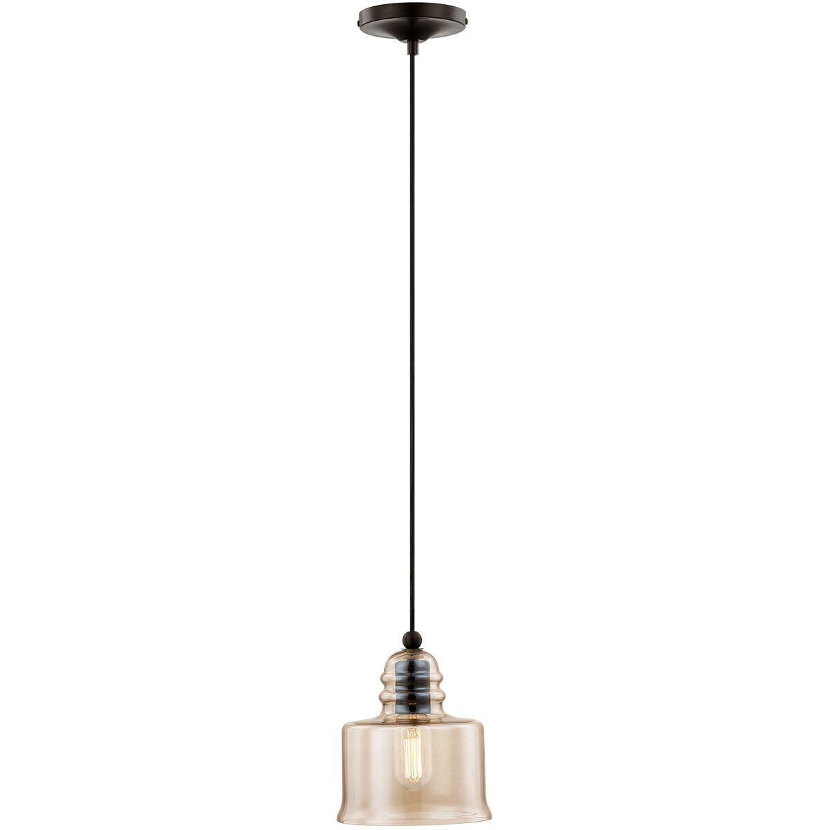 Art Glass 1 Light 7 inch English Bronze Mini Pendant Ceiling Light