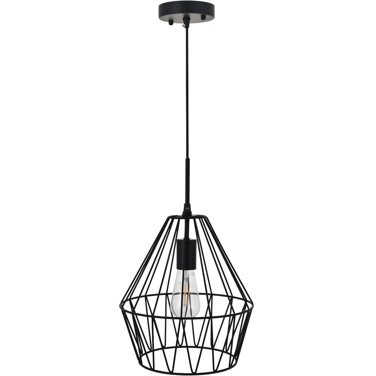 Candor 1 Light 11 inch Black Pendant Ceiling Light