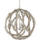 Driftwood 3 Light 29 inch Whitewash Orb Chandelier Ceiling Light
