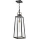 Hugh 1 Light 8.5 inch Black with Burnished Bronze Outdoor Hanging