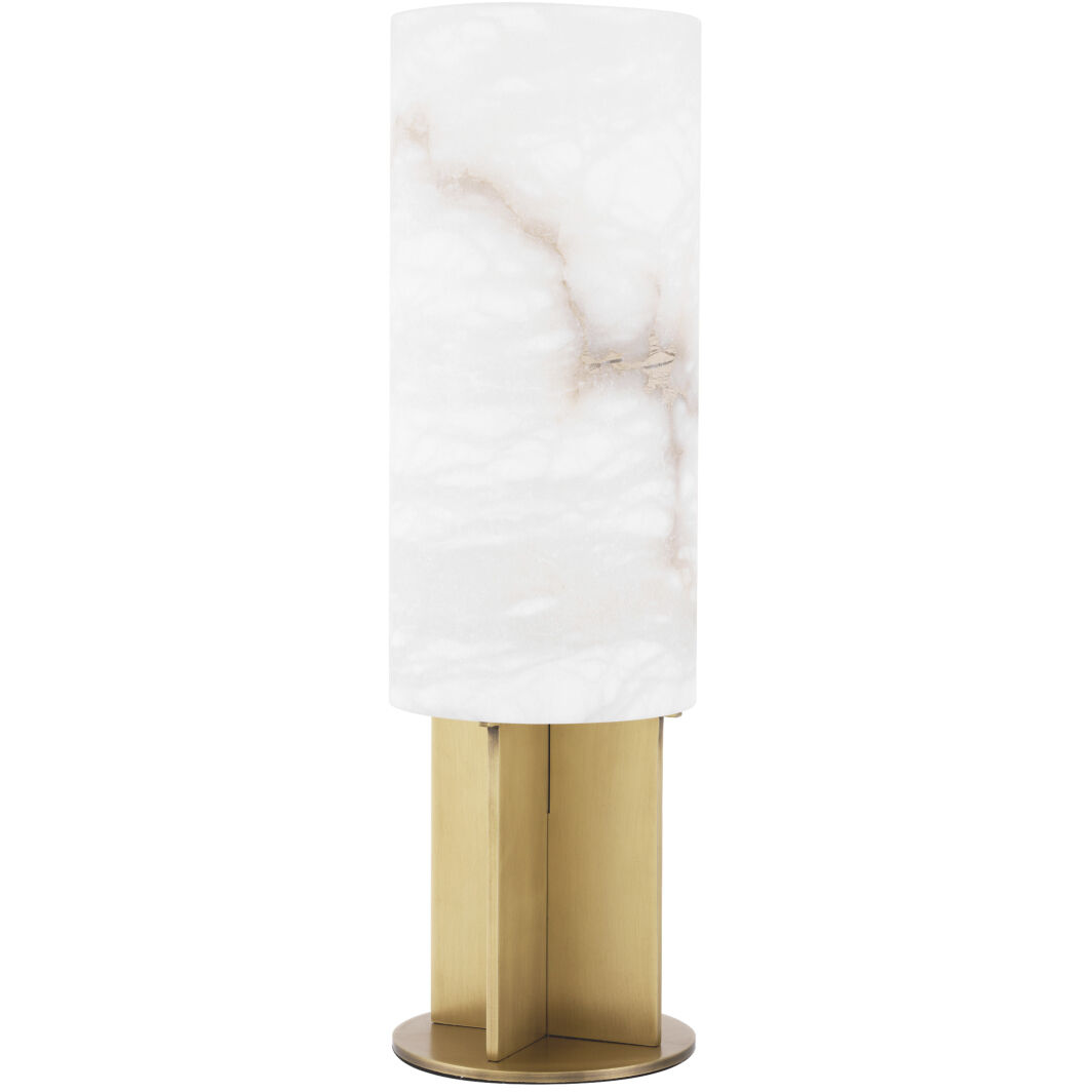 Giorgina 18.5 inch 40 watt Antique Brass with Alabaster Table Lamp Portable Light