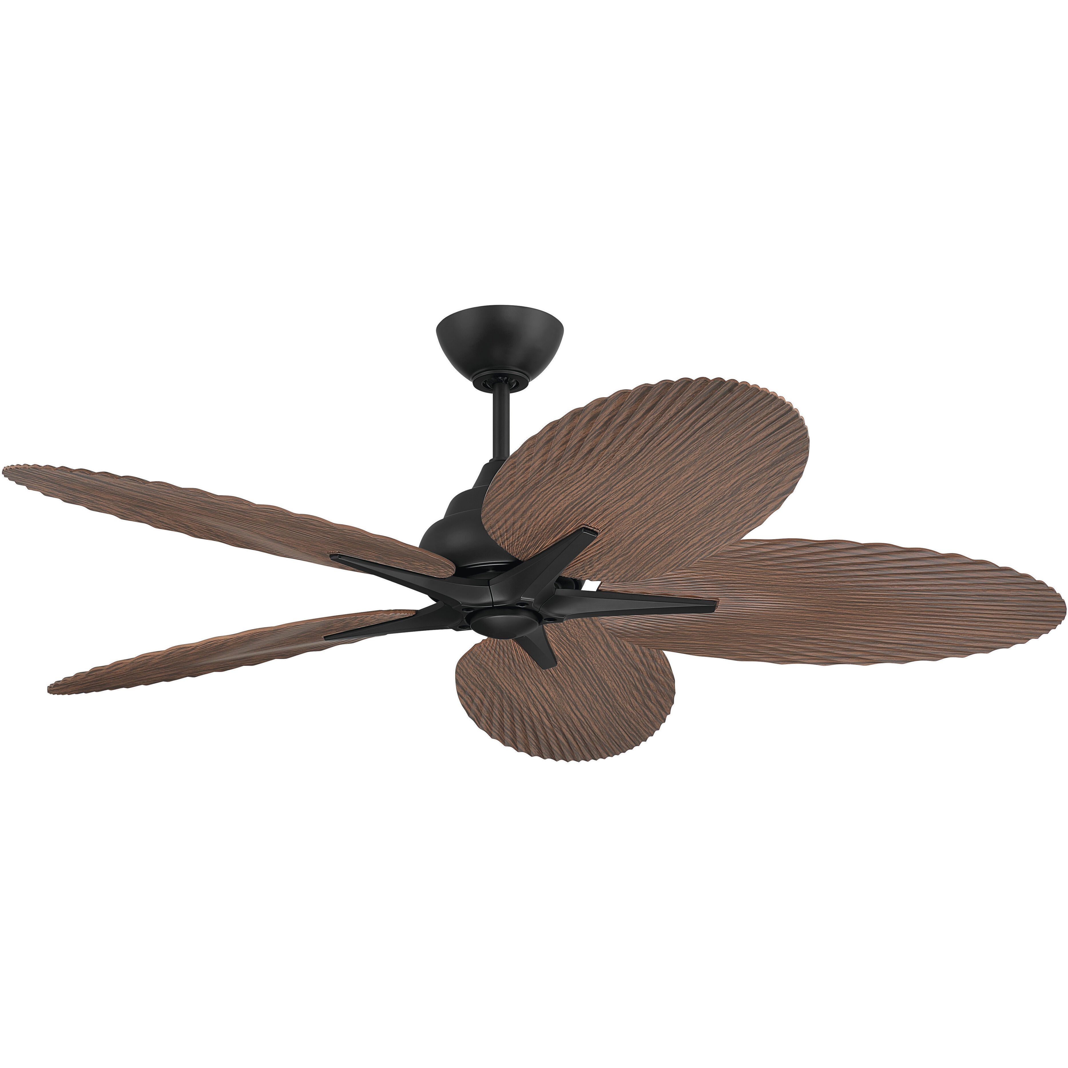Getaway 52 inch Flat Black with Walnut Blades Outdoor Ceiling Fan
