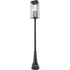 Nova 5 Light 117 inch Black Outdoor Post Mounted Fixture in Clear Glass