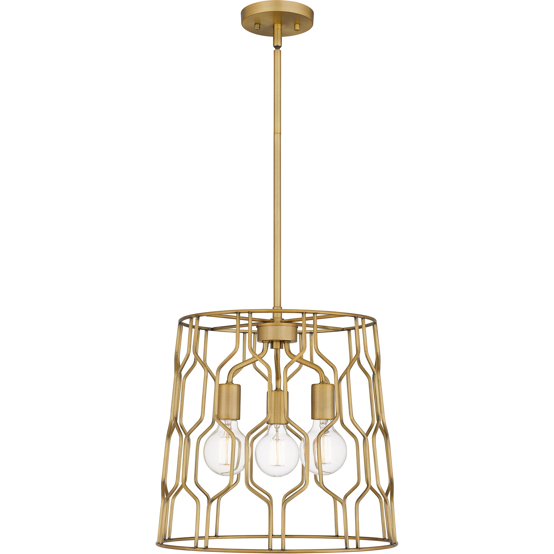 Rellie 3 Light 16 inch Aged Brass Pendant Ceiling Light