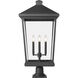 Beacon 4 Light 33 inch Black Outdoor Pier Mounted Fixture