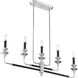 Davidson 5 Light 37 inch Black and Chrome Linear Chandelier Ceiling Light