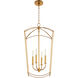 Mantle 4 Light 15 inch Gold Leaf Entry Ceiling Light