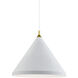 Dorothy Pendant Ceiling Light in White with Gold Detail