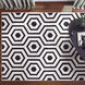 Optika 114 X 79 inch Black/White Rug in 6 x 9