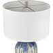 Winship 26 inch 150 watt White Crackle with Blue Table Lamp Portable Light