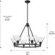 Yep Orwell 6 Light 29 inch Matte Black Chandelier Ceiling Light in Clear Glass