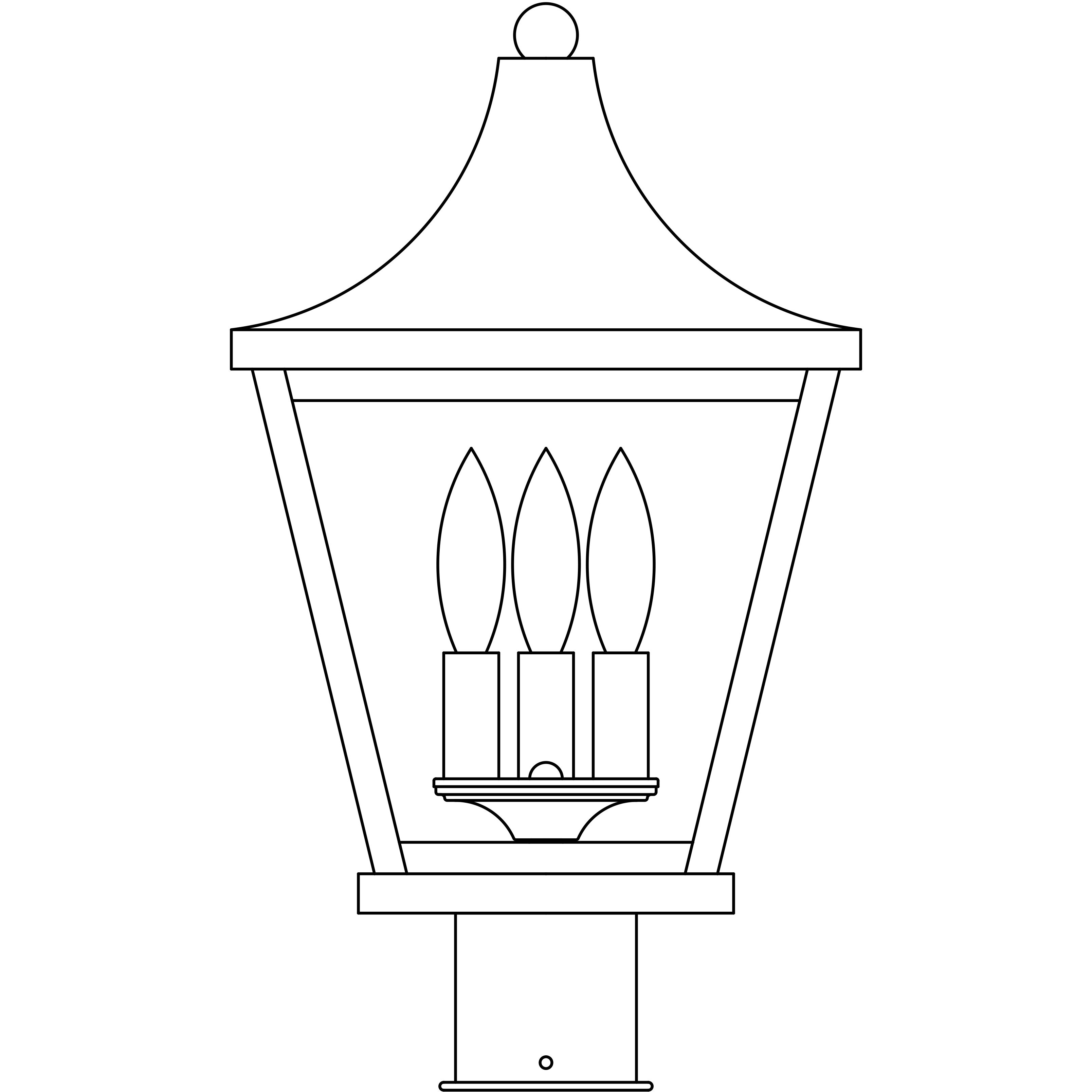 Nantes 3 Light 14.5 inch Verdigris Patina Post Mount in Rain Mist