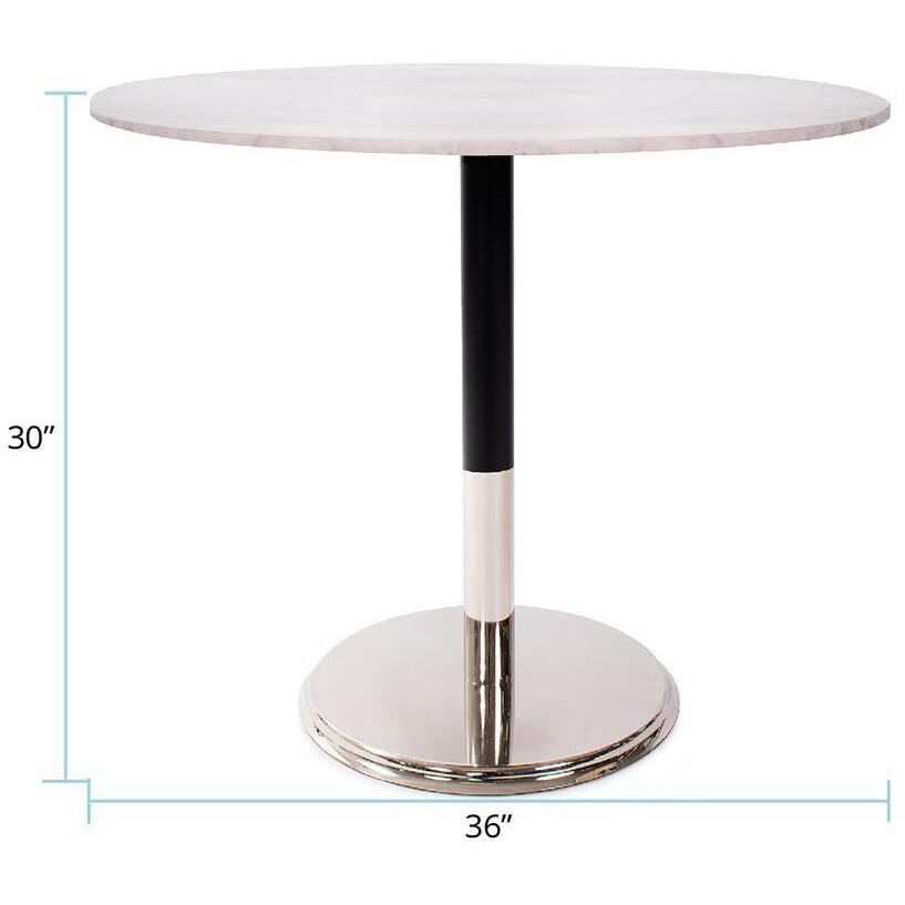 Micca White and Gray with Silver Bistro Table