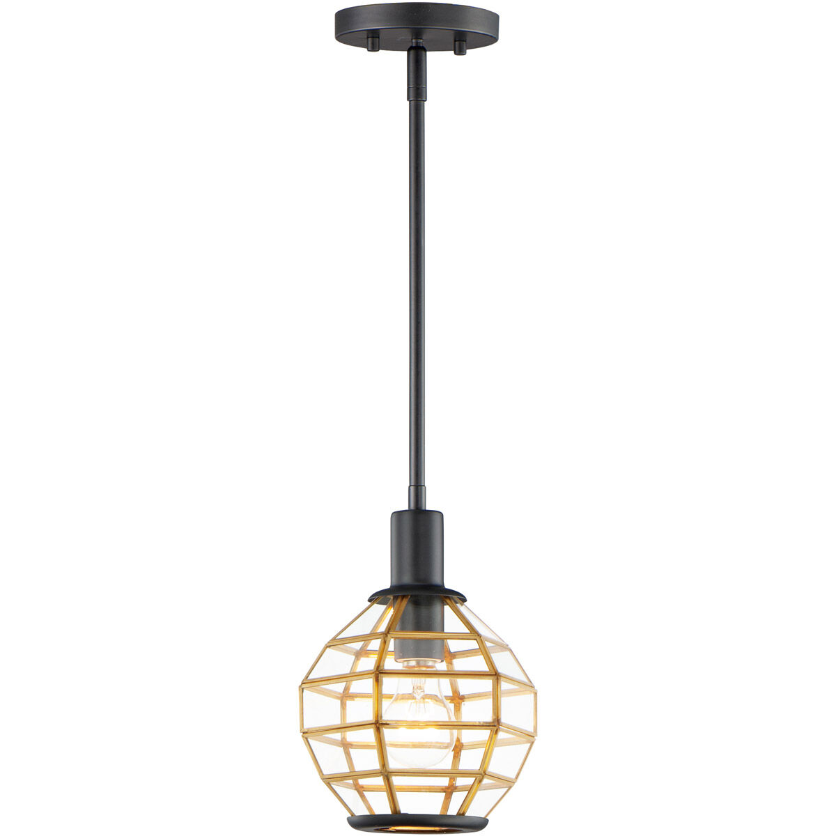 Heirloom 1 Light 7.5 inch Black/Burnished Brass Mini Pendant Ceiling Light