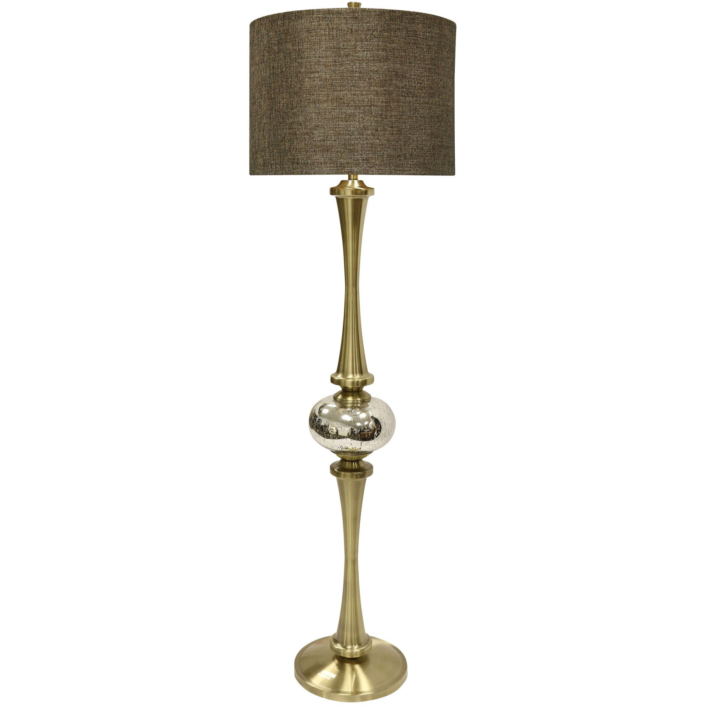 Charlemagne 67 inch 150.00 watt Antique Brass, Mercury, Brown Floor Lamp Portable Light