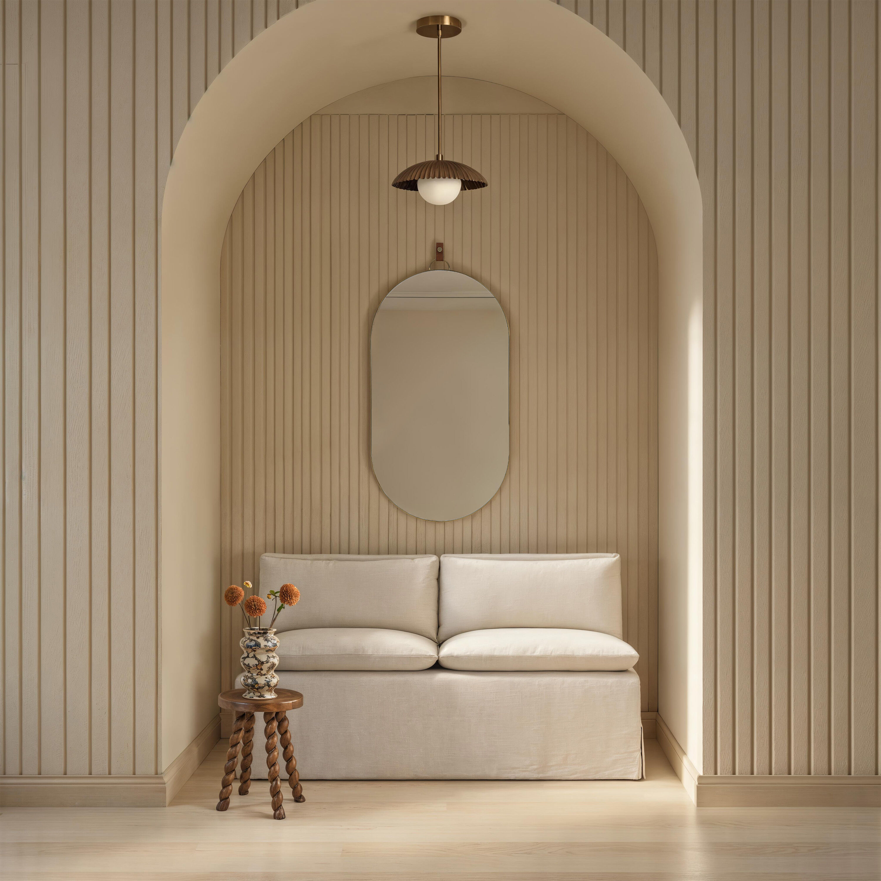 Hudson 39.75 X 20 inch Antique Brushed Brass Wall Mirror