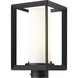 Smyth 1 Light 7.5 inch Natural Black Outdoor Post in Seeded Glass