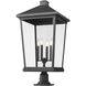 Beacon 4 Light 33 inch Black Outdoor Pier Mounted Fixture