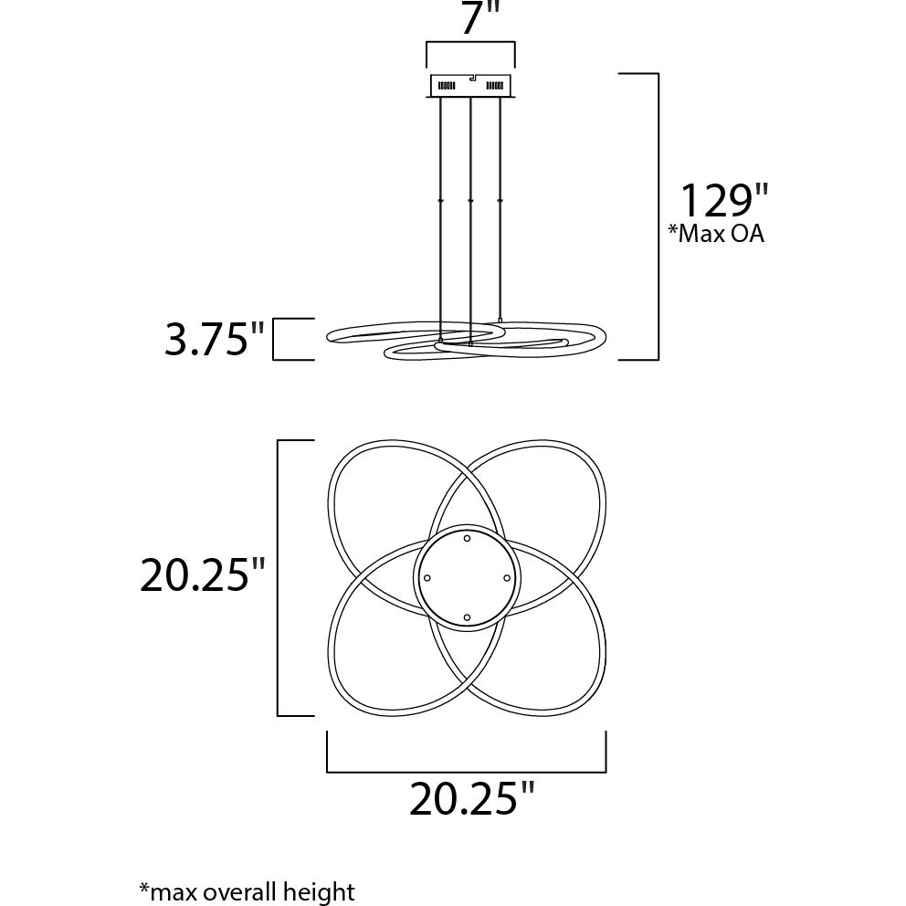 Coaster LED 20.25 inch Polished Chrome Single Pendant Ceiling Light