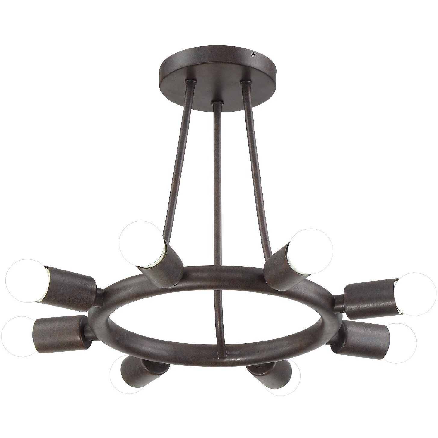 Dakota 8 Light 15 inch Charcoal Bronze Semi Flush Ceiling Light