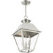 Wentworth 3 Light 12 inch Brushed Nickel Outdoor Pendant Lantern, Large
