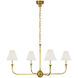 Thomas O'Brien Piaf LED 39 inch Hand-Rubbed Antique Brass Chain Hung Chandelier Ceiling Light, Large