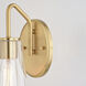 Beverly LED 7.75 inch Muted Brass Bathroom Light Wall Light in 1
