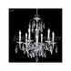 Sculptured Crystal Leaf 6 Light 26 inch Silver Crystal Chandelier Ceiling Light