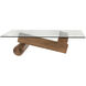 Calatrava 68 X 36 inch Dark Walnut and Glass Coffee Table