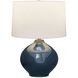 Corrine 24.5 inch 150.00 watt Mottled Deep Blue Ceramic and Brass Table Lamp Portable Light